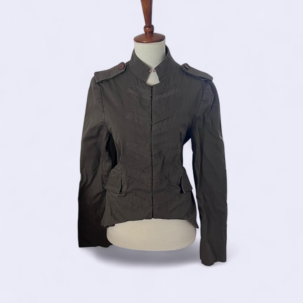 Women's Military-Style Jacket - Olive Green